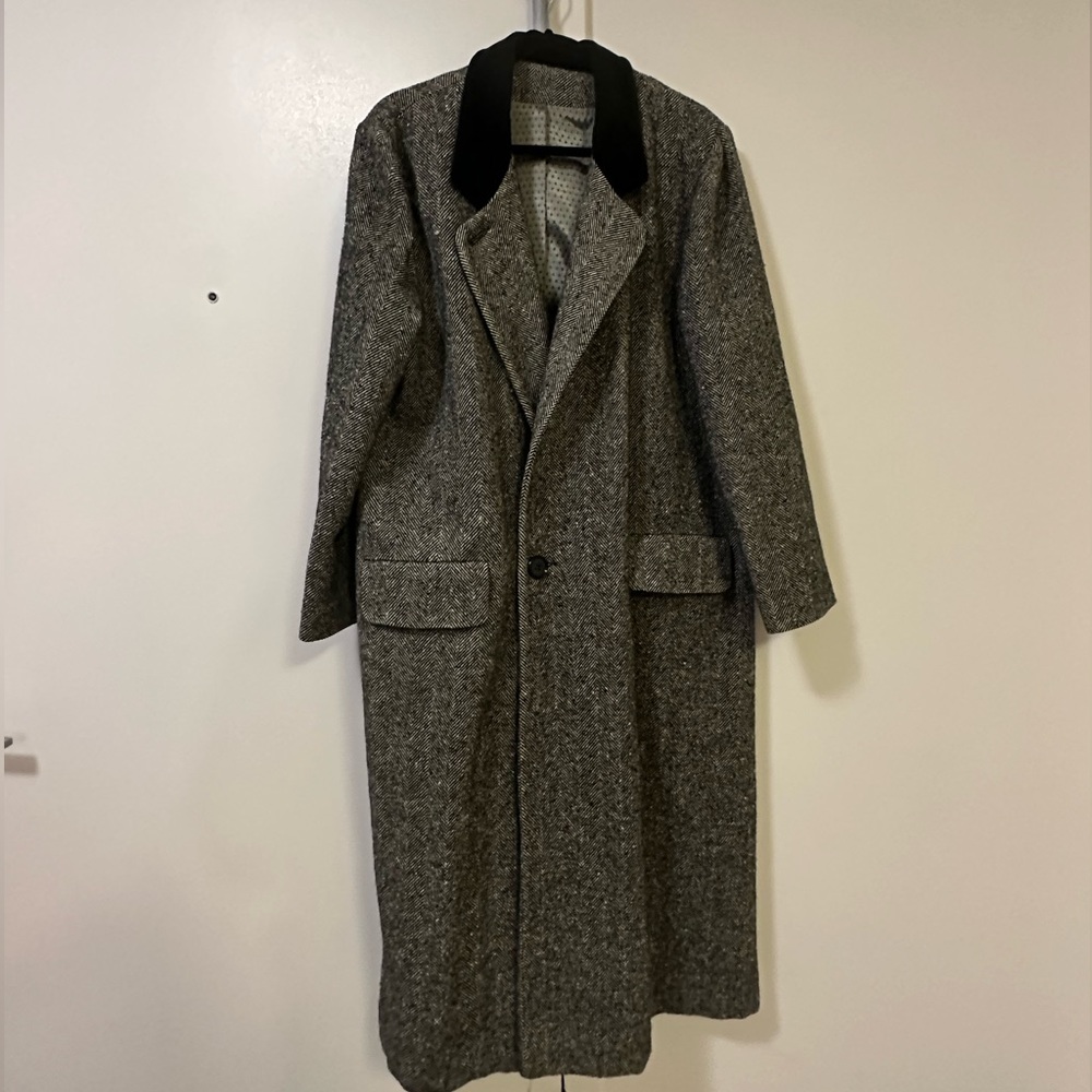 Vintage Andover Herringbone 100% Wool Coat